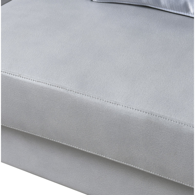 Causeuse Givinda, Tissu gris pâle