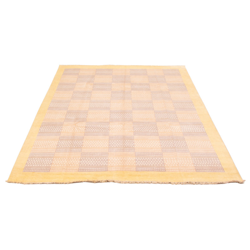 Tapis unique en laine noué à la main beige / gris clair nouvel âge 8 pi 2 po x 10 pi 5 po Currahee