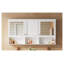 Armoire à pharmacie 55 po avec tablettes ouvertes - Armoire de rangement murale avec tablette réglable et porte miroir pour l'organisation au-dessus de la toilette, fabrication en bois massif blanc