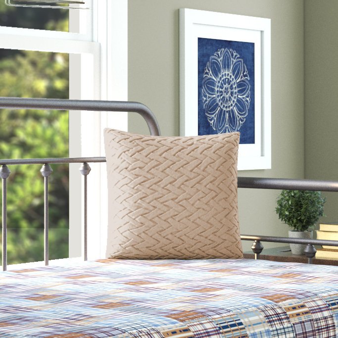 Borislav Cotton Throw Pillow, Taupe, 20" H x 20" W x 4" D
