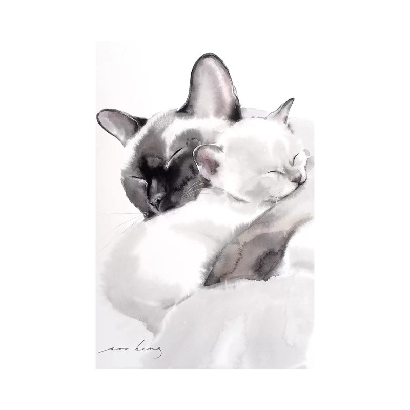 «Togetherness II» par Soo Beng Lim - reproduction d'art textuel, H 26 po x l 18 po x 1,5 po, Toile tendue