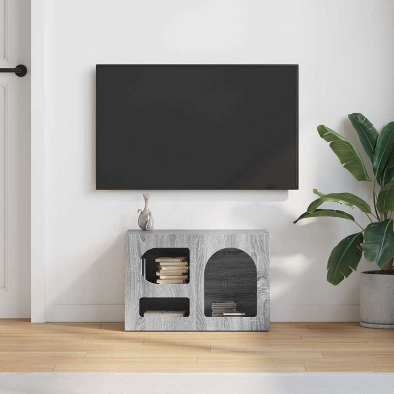TV Stand, 40cm H x 60cm L x 35cm W, Grey Sonoma