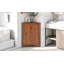 Armoire de rangement triangulaire brune avec tablettes réglables et armoire de plancher autoportante pour la cuisine domestique