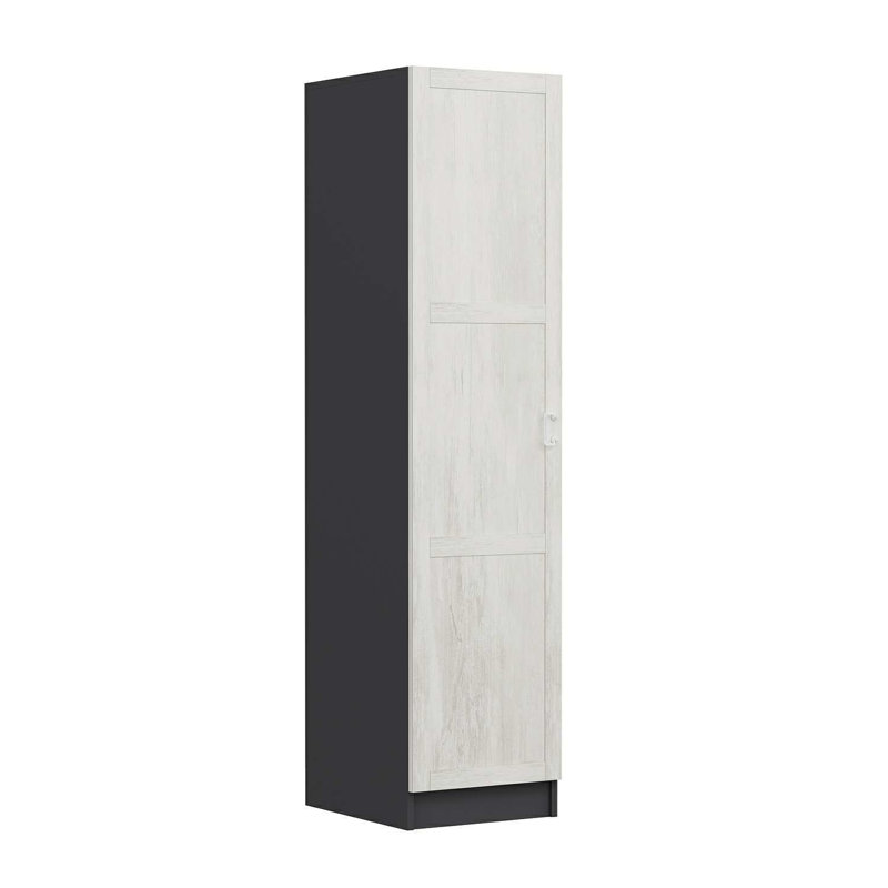 Elina 1 Door Manufactured Wood Wardrobe, 190cm H x 45cm W x 52cm D, Black/White