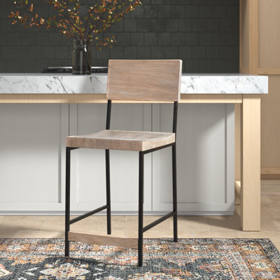 Tabouret de comptoir en bois massif Boggs