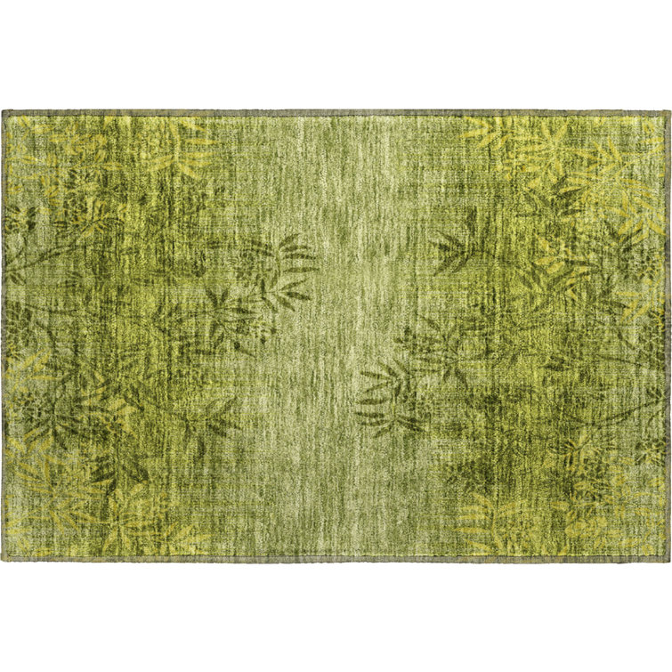 Premium Machine Washable Prisco Olive Rug
