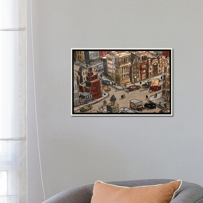 L'intersection - reproduction d'art murale - toile encadrée, H 18 po x l 26 po, Reproduction encadrée sans passe-partout