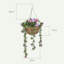 HOMCOM 2 Set Artificial Hanging Baskets with Silk Azalea Flowers Pink White