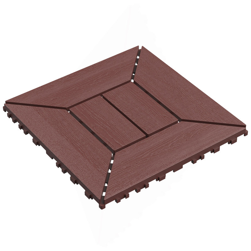 New Style 12" Deck Tiles, Red/Brown