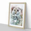Tawny Owl in Abstract - Framed Print-55729614-55729617