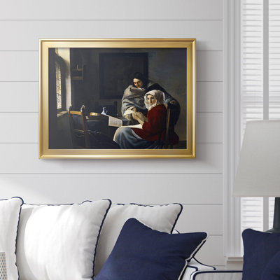 «Girl Interrupted at Her Music» par Jean Vermeer, toile tendue avec châssis, v. 1660 - 1661