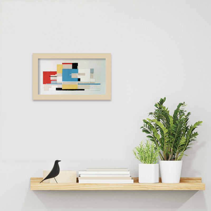 «Color Study For Architecture», reproduction d'art encadrée sur papier par Theo Van Doesburg, Brun, H 8 po x l 13 po