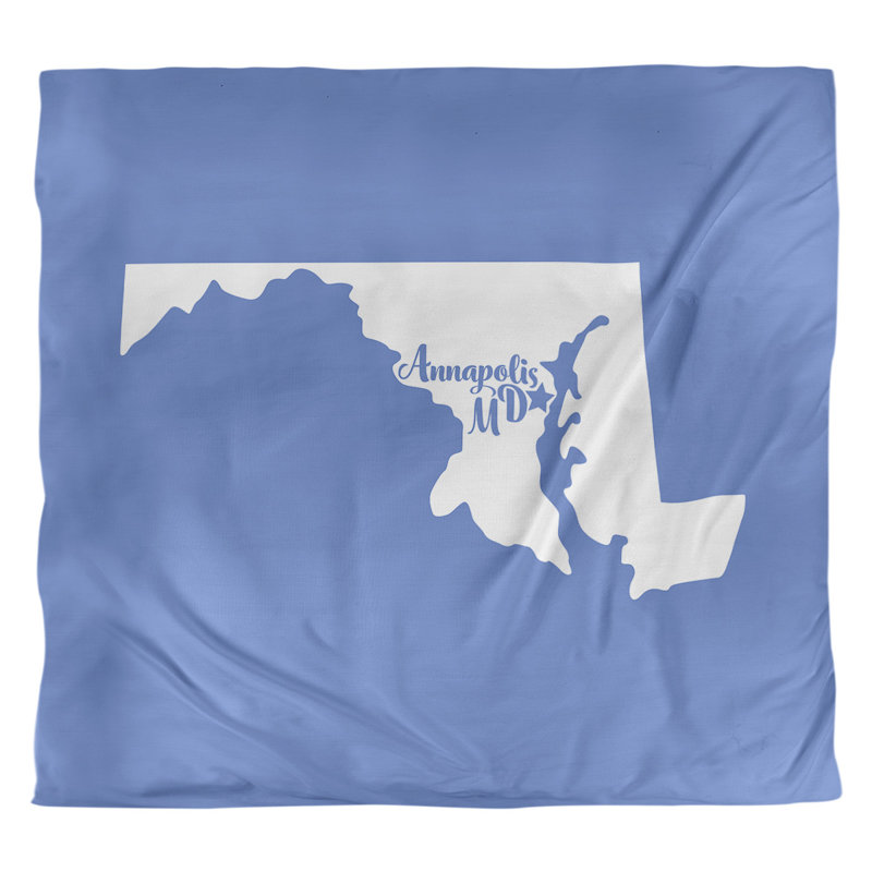 Housse de couette simple annapolis Maryland, Housse de couette pour très grand lit, Bleu, Microfibre