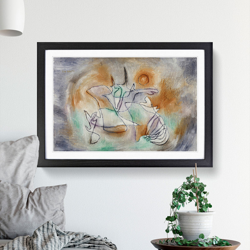 Howling Dog by Paul Klee - Picture Frame Painting, 27cm H x 36cm W x 2cm D, Black Framed