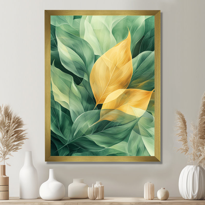 Coleton - Floral Canvas Prints, 44" H x 34" W, Framed Print, Gold