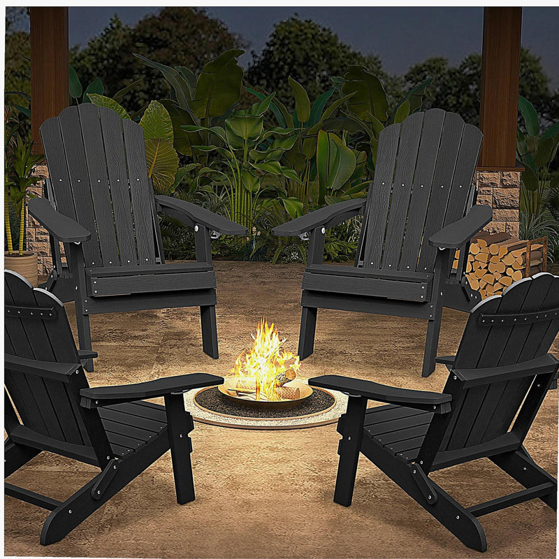 Chaise réglable Adirondack avec porte-gobelet, chaise toutes saisons pour terrasse (gris), Gris