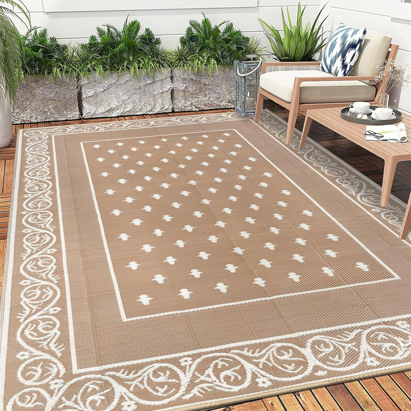Outdoor Rug, Rectangle 8' x 10', Brown