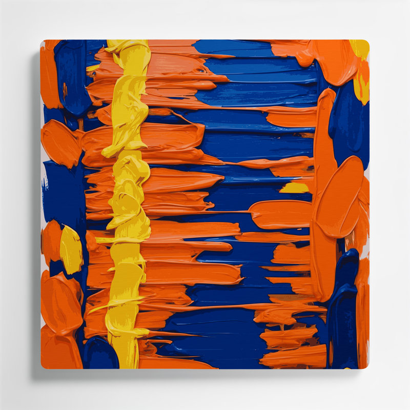 Abstrait couleur champ 46, art mural en métal brun, 8" H x 8" W