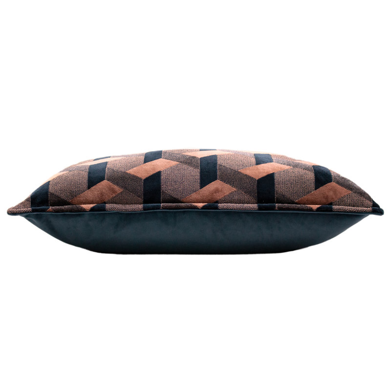 Geometric Rectangular Cushion, Blush/Navy