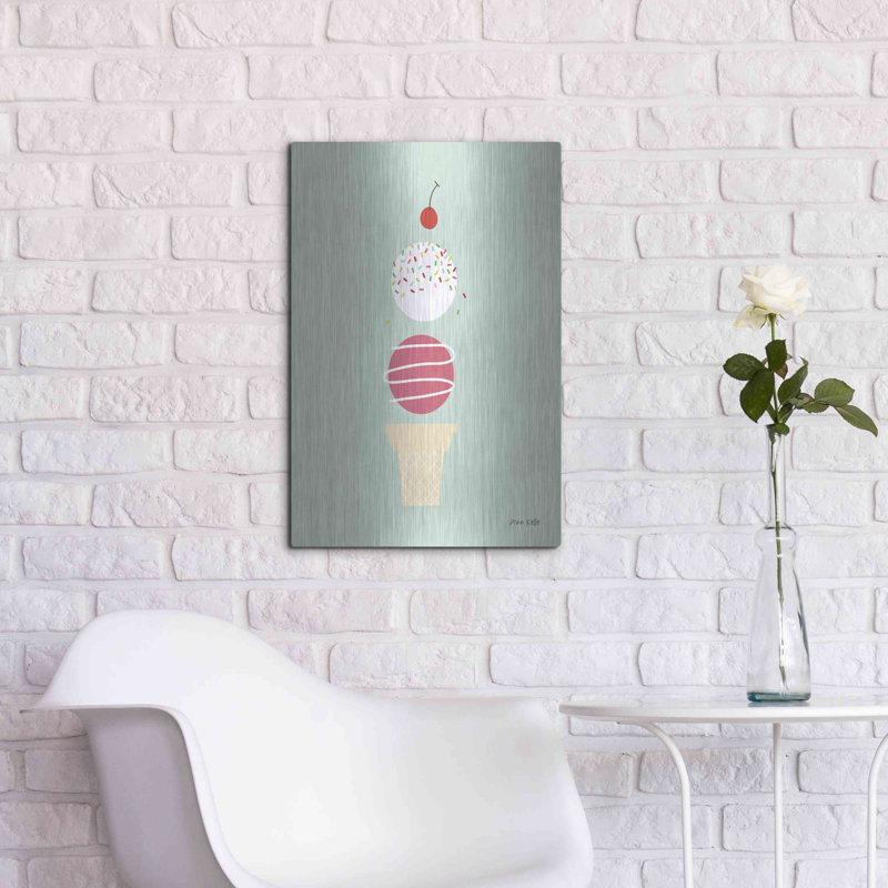 Luxe Ice Art «Ice Cream And Cherry I» par Ann Kel «Ice Cream And Cherry I» par Ann Kelle, H 24 po x l 16 po