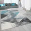 Tapis turquoise / gris / crème à motif abstrait en polypropylène tissé à la machine Everline-888720397