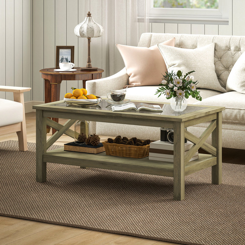 Table basse avec rangement, cadre gris pour table de rangement de salon, couleur, configuration