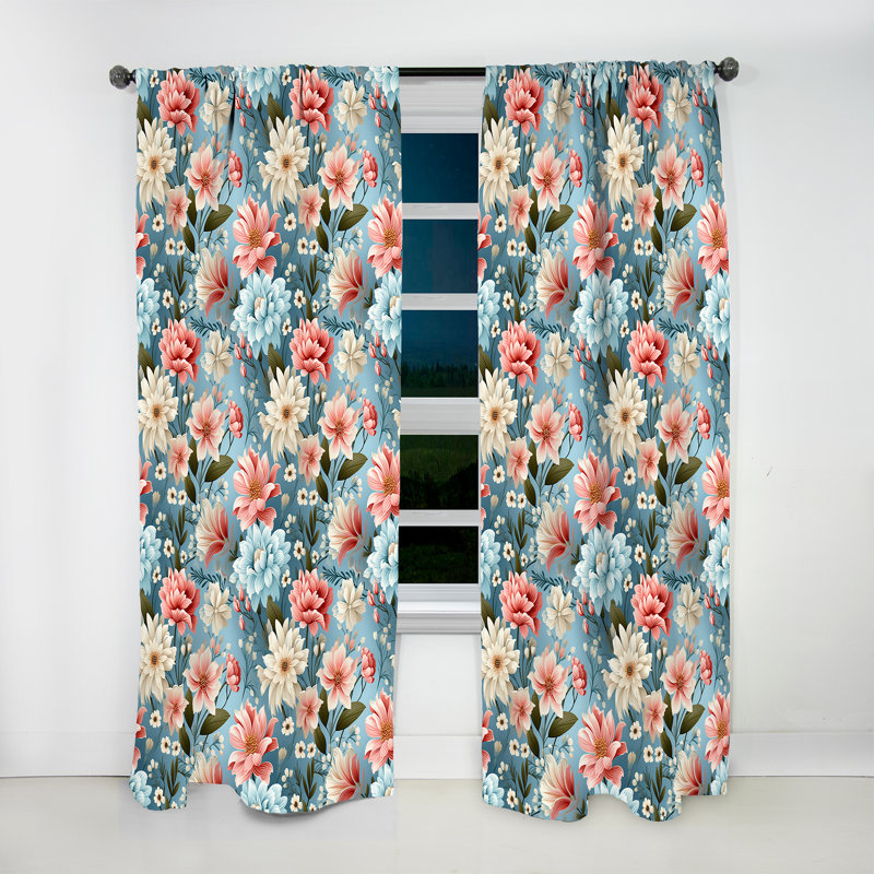 Bohemian Damask Harmony I - Bohemian Curtain - Velvet Room Darkening - 1 Panel, 52" W x 95" L