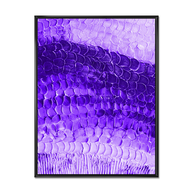Ultra Violet and Blue Marble Universe III - peinture sur toile, H 20 po x l 12 po x P 1 po, Cadre flottant noir