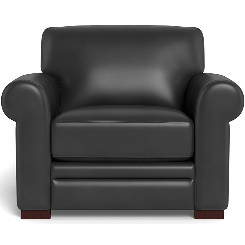 Brookfield Genuine Leather Top Grain Leather Club Chair, Quartz
