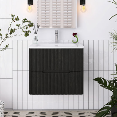 24" Wall-Mounted Single Bathroom Vanity with Sink