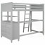 Lit mezzanine simple avec tiroirs et bureau - Spacieux Durable, gris (aucun sommier requis)-182295299-182295308