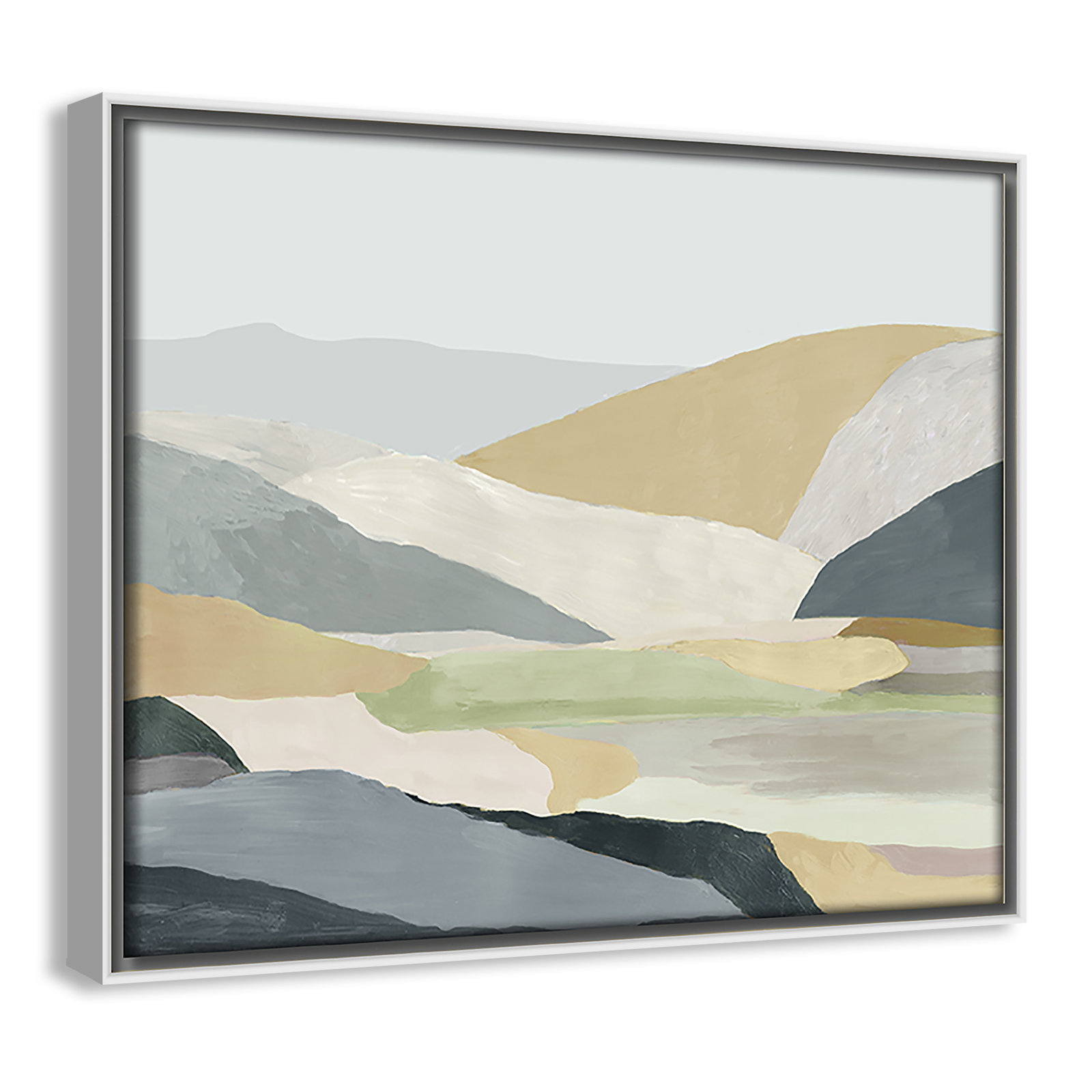 Blair "Warm Hills I" Painting, White Canvas , 9.5" H x 11.5" W x 2" D