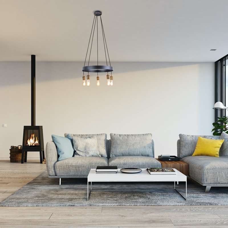 Graceville 5 - Light Black Cluster Pendant