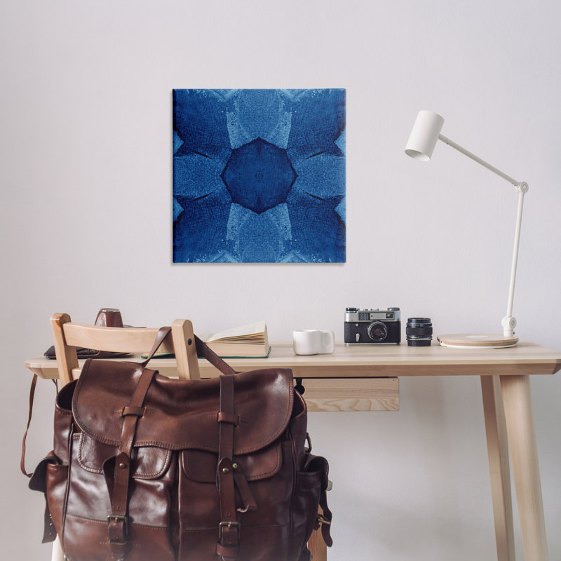 Art sur toile, "Blue Centric" par El Perkin, H 30 po x l 30 po