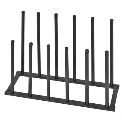 Modern Black Metal Boot Rack For Tall Boots Storage, Free Standing Entryway Shoe Rack Walk-In-Closet Boot Organizer With 12 Long Posts, Holds 6 Pair