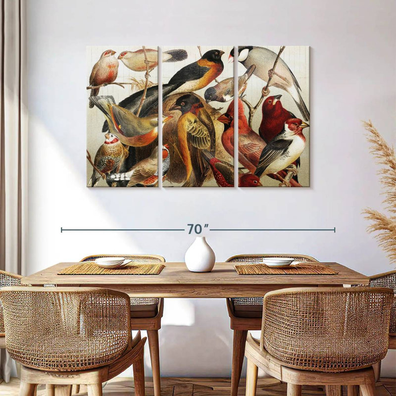 Collection d'oiseaux botaniques Brampt II, H 36 po x l 57 po