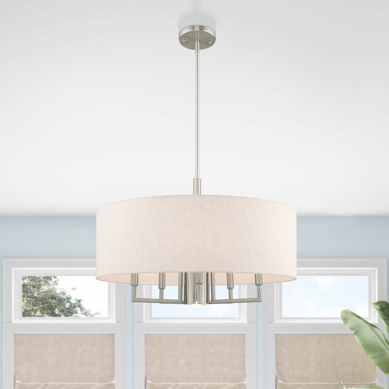 Flaire 6-Light Chandelier, Nickel brossé