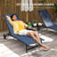 5 chaises de patio réglables, bleu foncé, avec revêtement bleu en tissu d'ameublement en tissu,