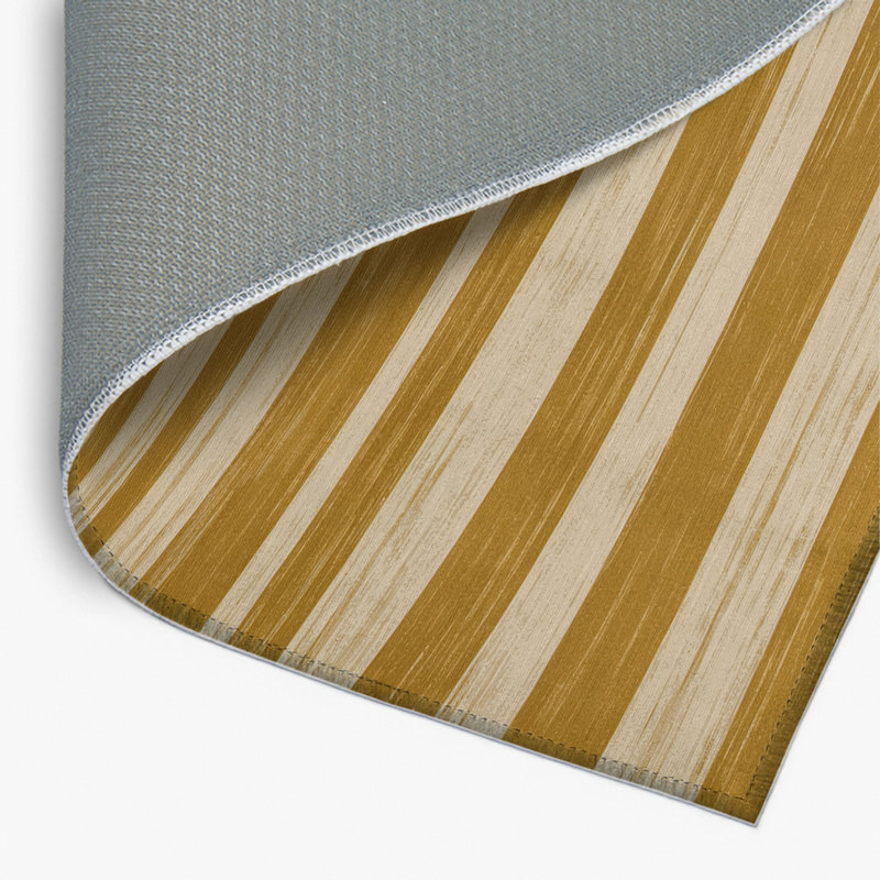 Tapis intérieur / extérieur brun HorizontalStripes, Rectangulaire 2 pi x 3 pi