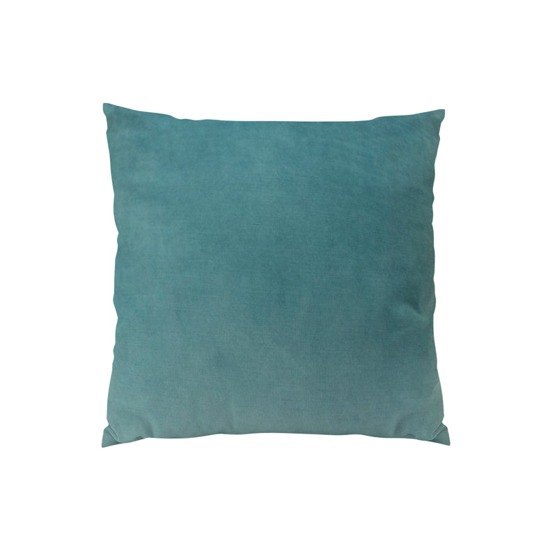 Coussin décoratif en coton, 16 po x 16 po, Bleu sarcelle, Carré