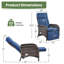 Chaise longue inclinable d'extérieur en osier de 60 po avec coussin Gaetanino-980754307