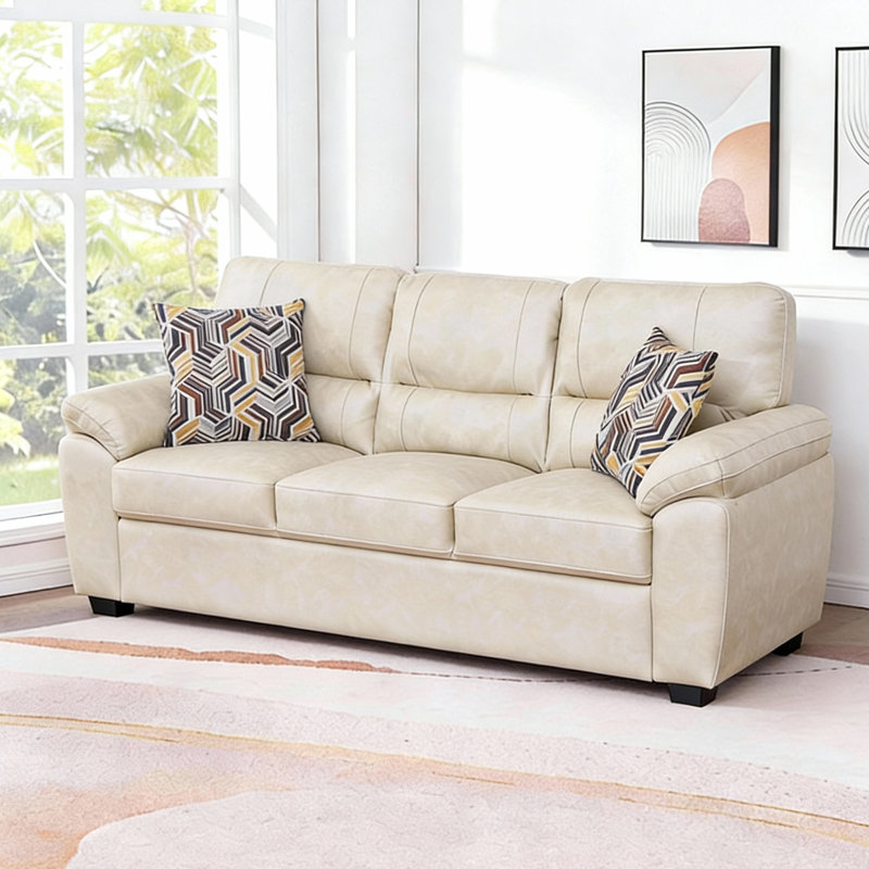 Ensemble de canapé 2 pièces Licehaire avec chaise simple et canapé pour le salon, Beige