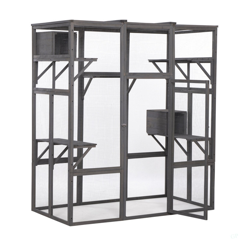 Très grande cage à chat - Gris