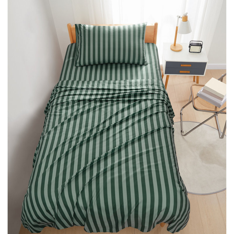Ensemble de draps Weston, Ensemble de draps pour lit simple très long avec , Vert