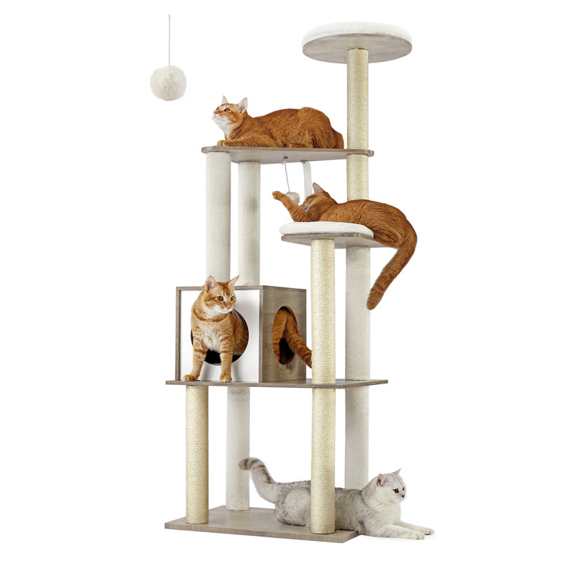 165cm H Cat Tree, Greige