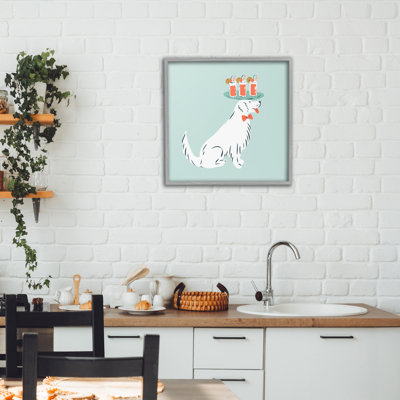 Desserte pour chien avec plateau à boissons, estampe numérique, design par Krissy Mast