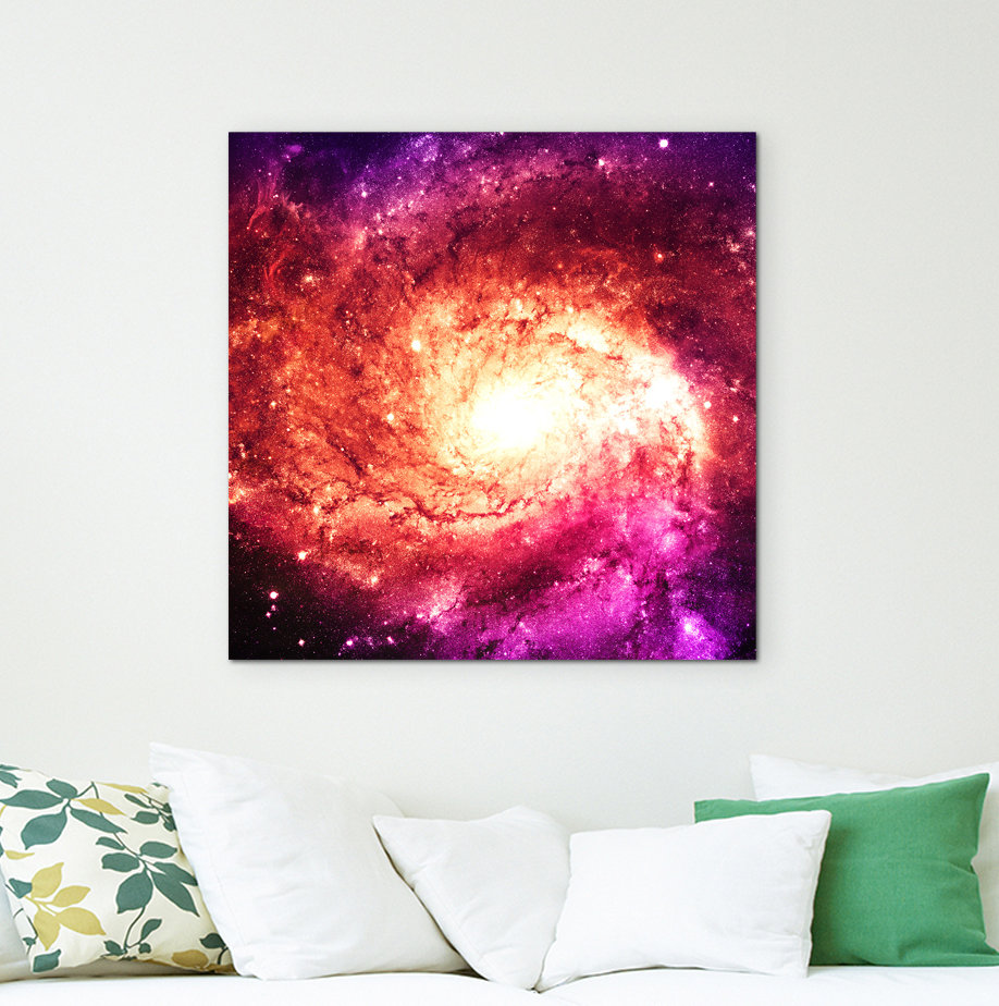 Gerahmtes Leinwandbild Magenta Galaxie