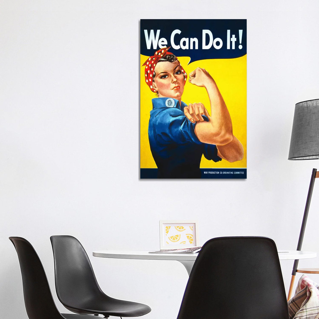 We Can Do It! (Rosie The Riveter) Poster by J. Howard Miller - Wrapped Canvas Print