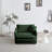Comfy Deep Single Seat Sofa Upholstered Reading Armchair Living Room Chair Green Chenille Fabric , 1 Toss Pillow-1485346206