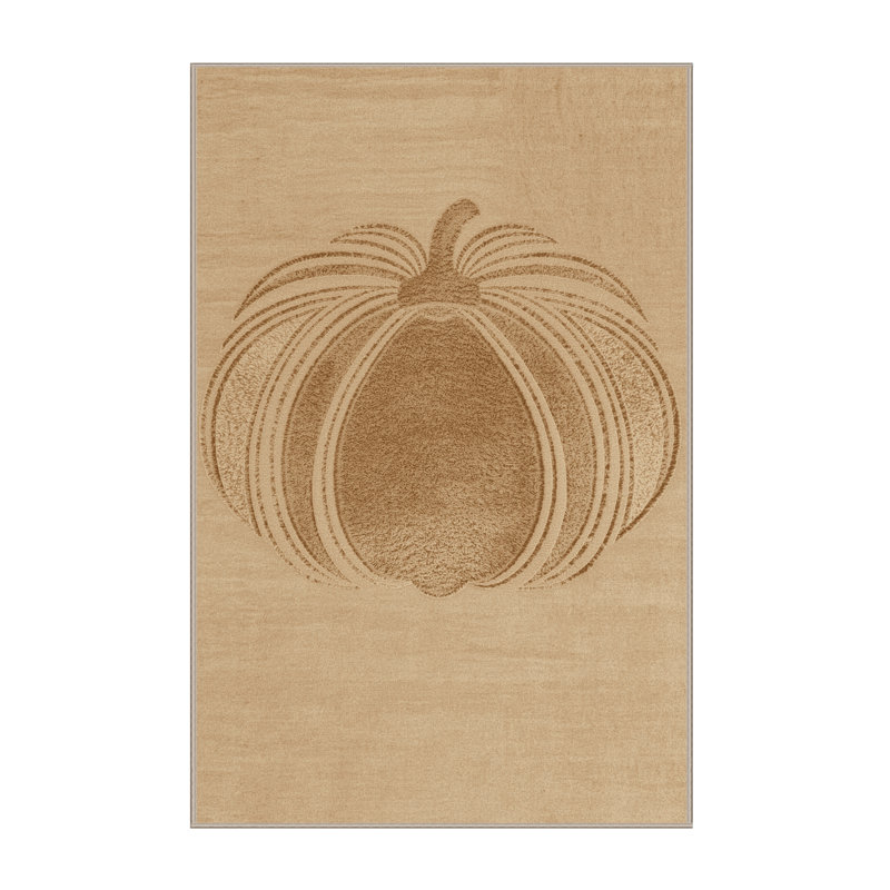 Soft Plush Farris Thanksgiving Modern & Contemporary Abstract Area Rug in Brown – Beige Binding, 2x3